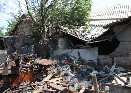 Aftermath of Donetsk shelling