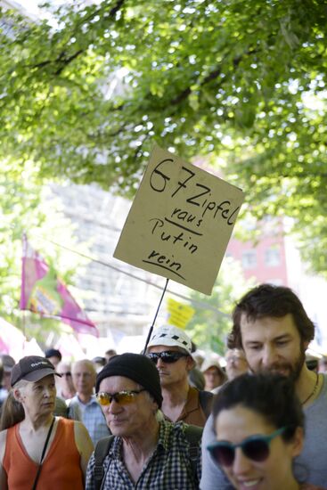 Protest in Munich ahead of G-7 summit