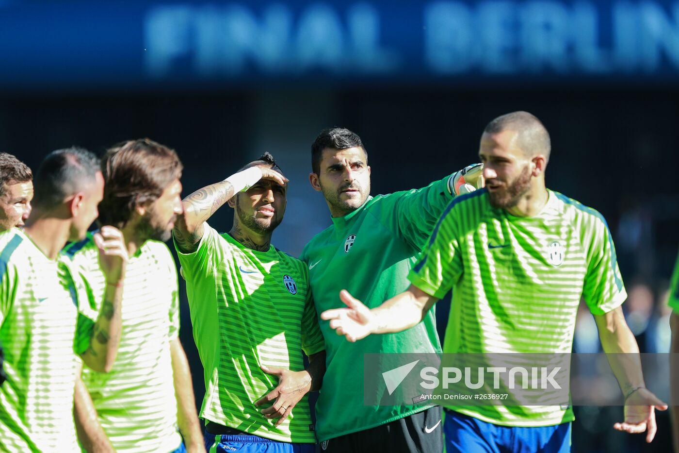 Juventus during training session before Champions League final