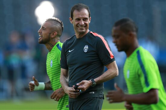 Juventus during training session before Champions League final