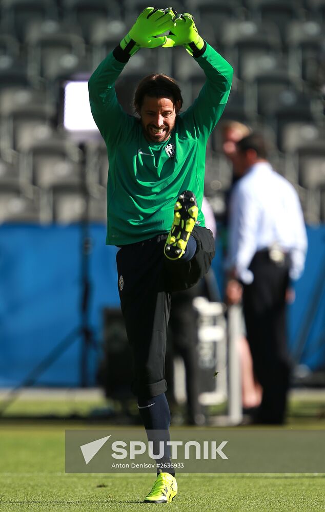 Juventus during training session before Champions League final