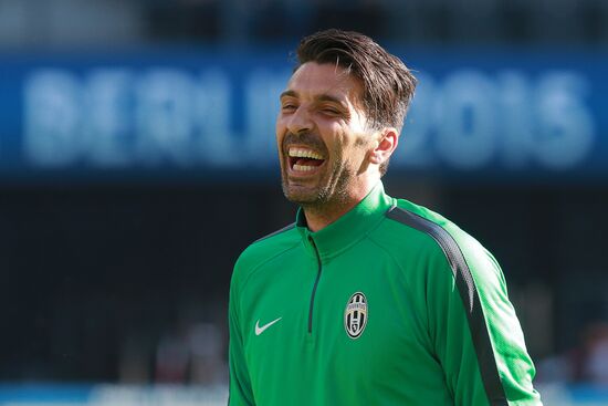 Juventus during training session before Champions League final