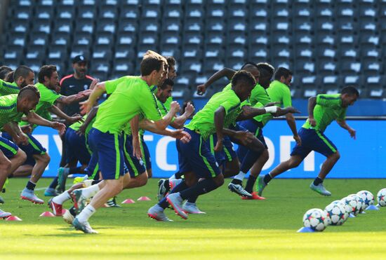 Juventus during training session before Champions League final