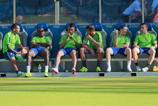 Juventus during training session before Champions League final