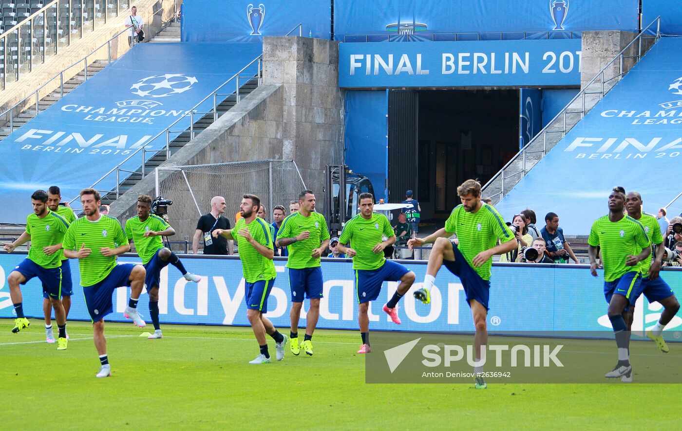 Juventus during training session before Champions League final
