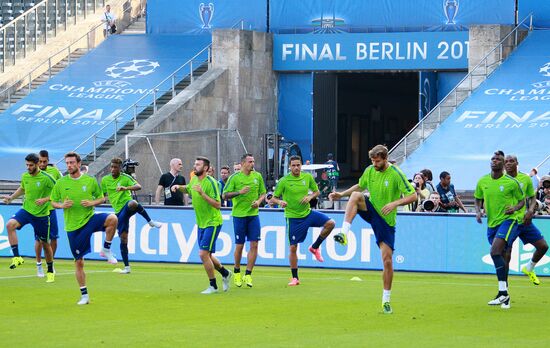 Juventus during training session before Champions League final