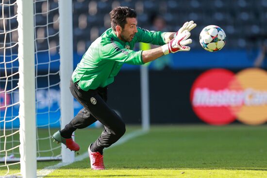 Juventus during training session before Champions League final