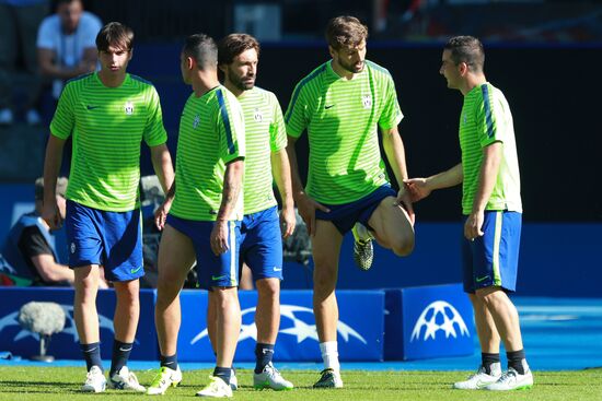 Juventus during training session before Champions League final