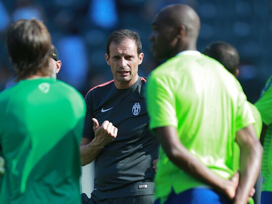 Juventus during training session before Champions League final