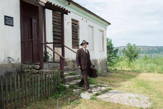 Filming of "The Teacher" by director Sergei Mokritsky