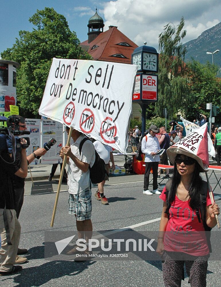 Protests against G7 Summit in Garmisch-Partenkirchen