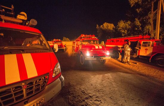 Fire at oil tank farm in Kiev Region