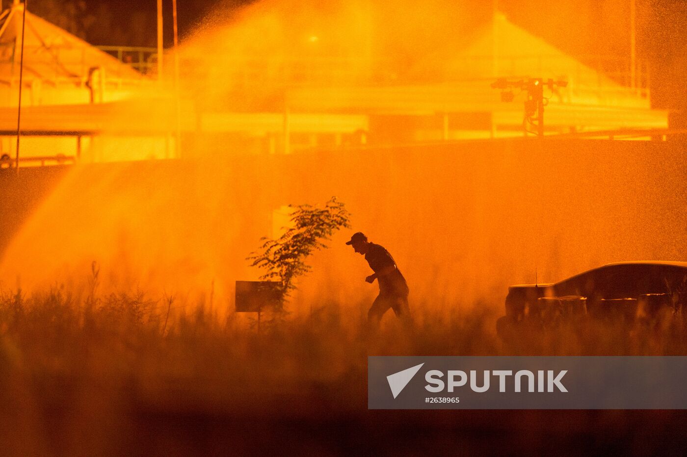 Fire at oil tank farm in Kiev Region