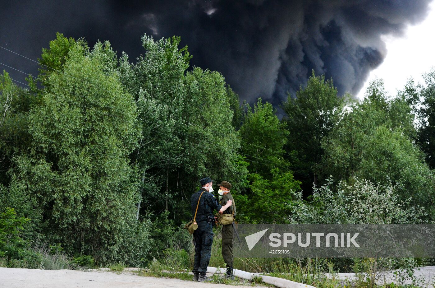 Fire at petroleum storage base in Kiev Region