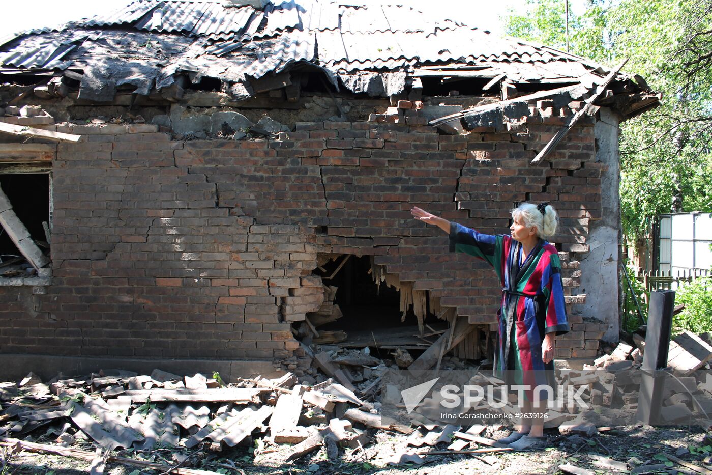 Aftermath of shelling Gorlovka, Donetsk Region