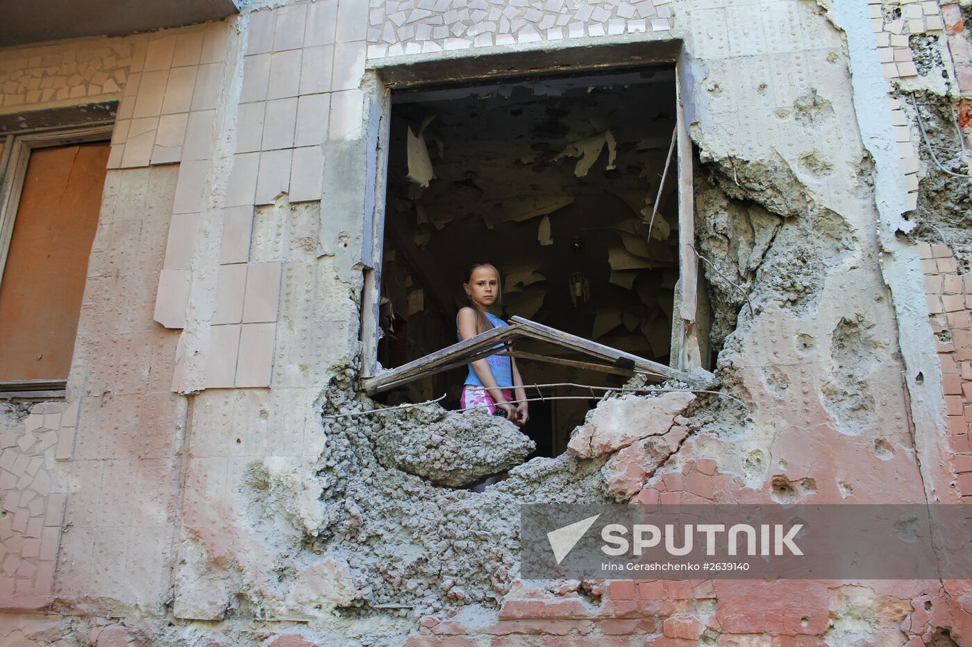 Aftermath of shelling Gorlovka, Donetsk Region