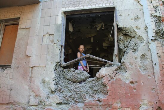 Aftermath of shelling Gorlovka, Donetsk Region