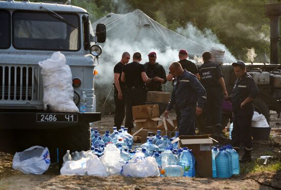 Fire at oil tank farm in Kiev Region