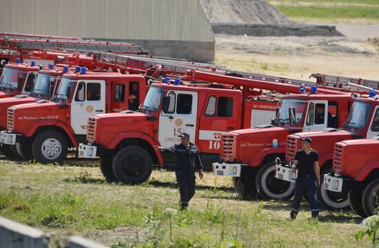 Petroleum storage base near Kiev on fire