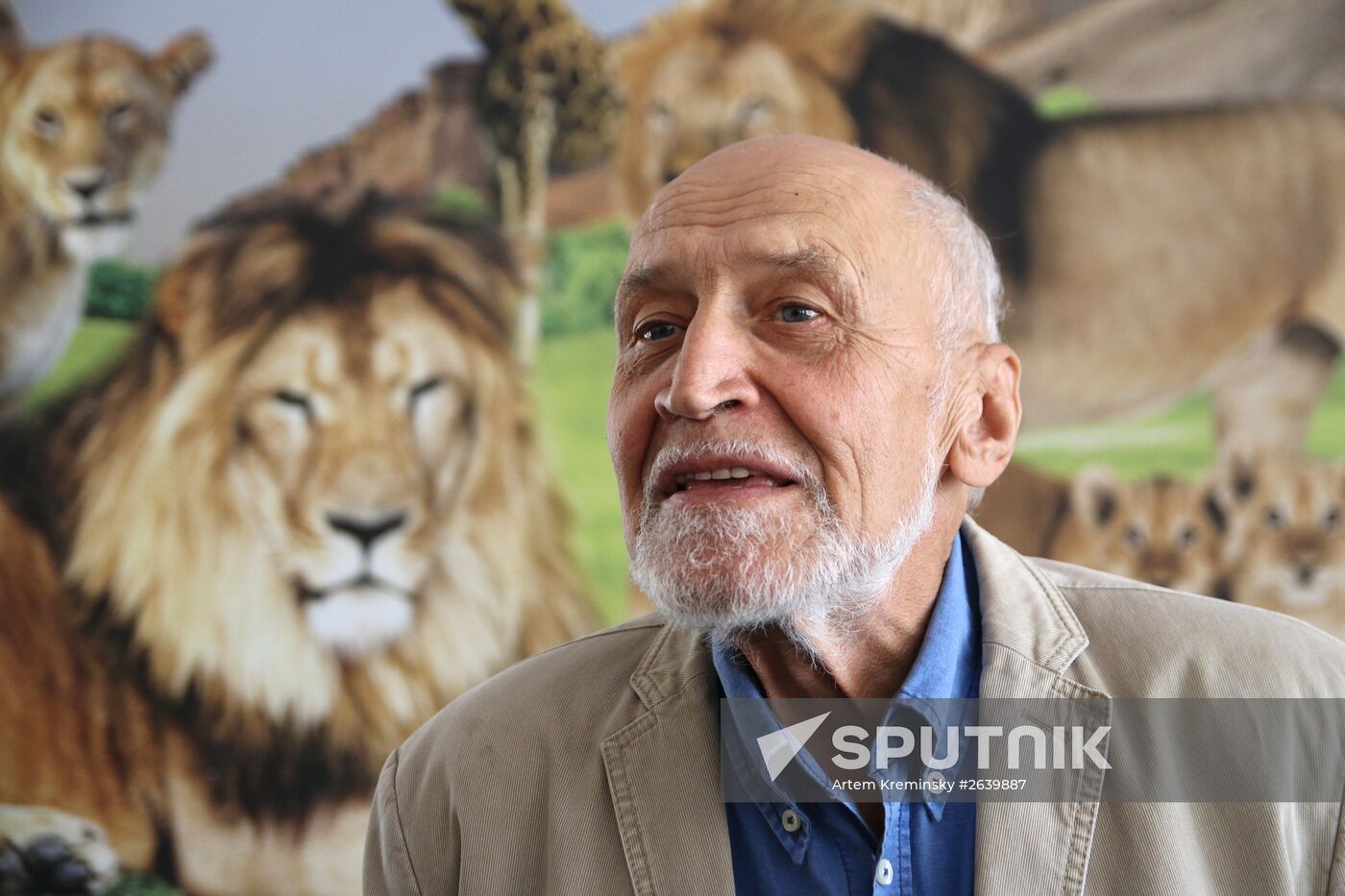 Nikolai Drozdov on set of Animal World at Taigan Safari Park in Crimea
