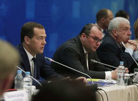 Russian Prime Minister Dmitry Medvedev takes part in 17th World Russian Press Congress