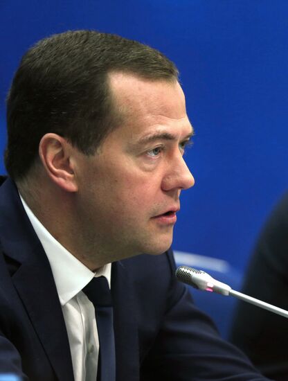 Russian Prime Minister Dmitry Medvedev takes part in 17th World Russian Press Congress