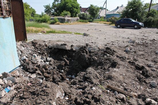 Aftermath of shelling in Oktyabrsky community, Donetsk