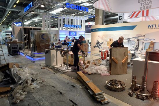 Preparations for the opening of Paris Air Show Le Bourget 2015