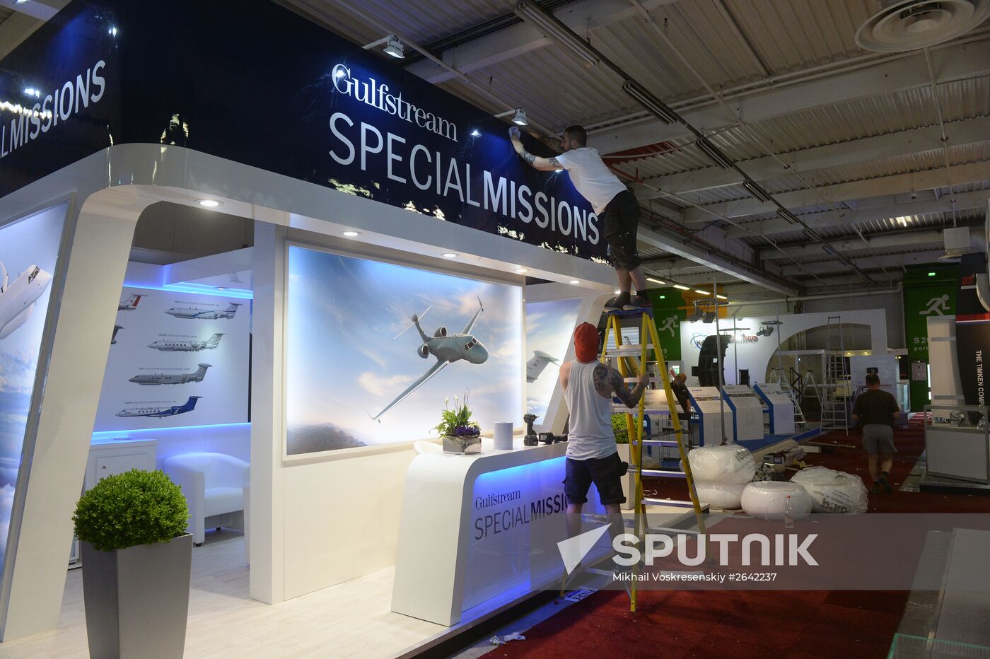 Preparations for the opening of Paris Air Show Le Bourget 2015