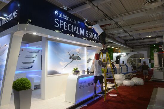 Preparations for the opening of Paris Air Show Le Bourget 2015