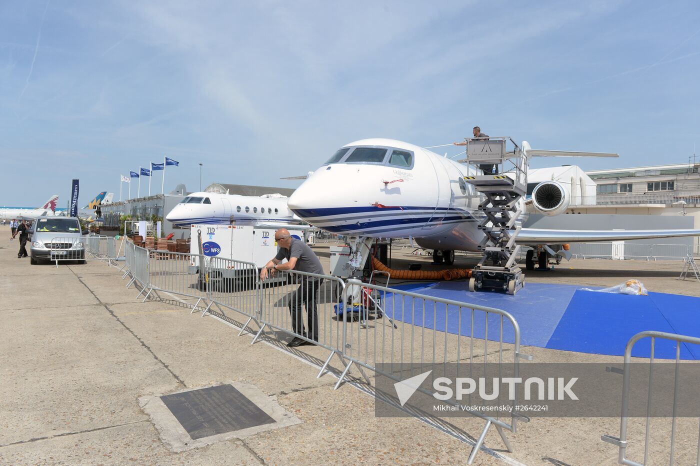 Preparations for the opening of Paris Air Show Le Bourget 2015