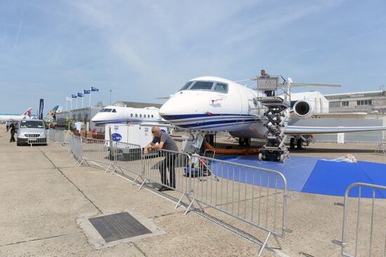 Preparations for the opening of Paris Air Show Le Bourget 2015