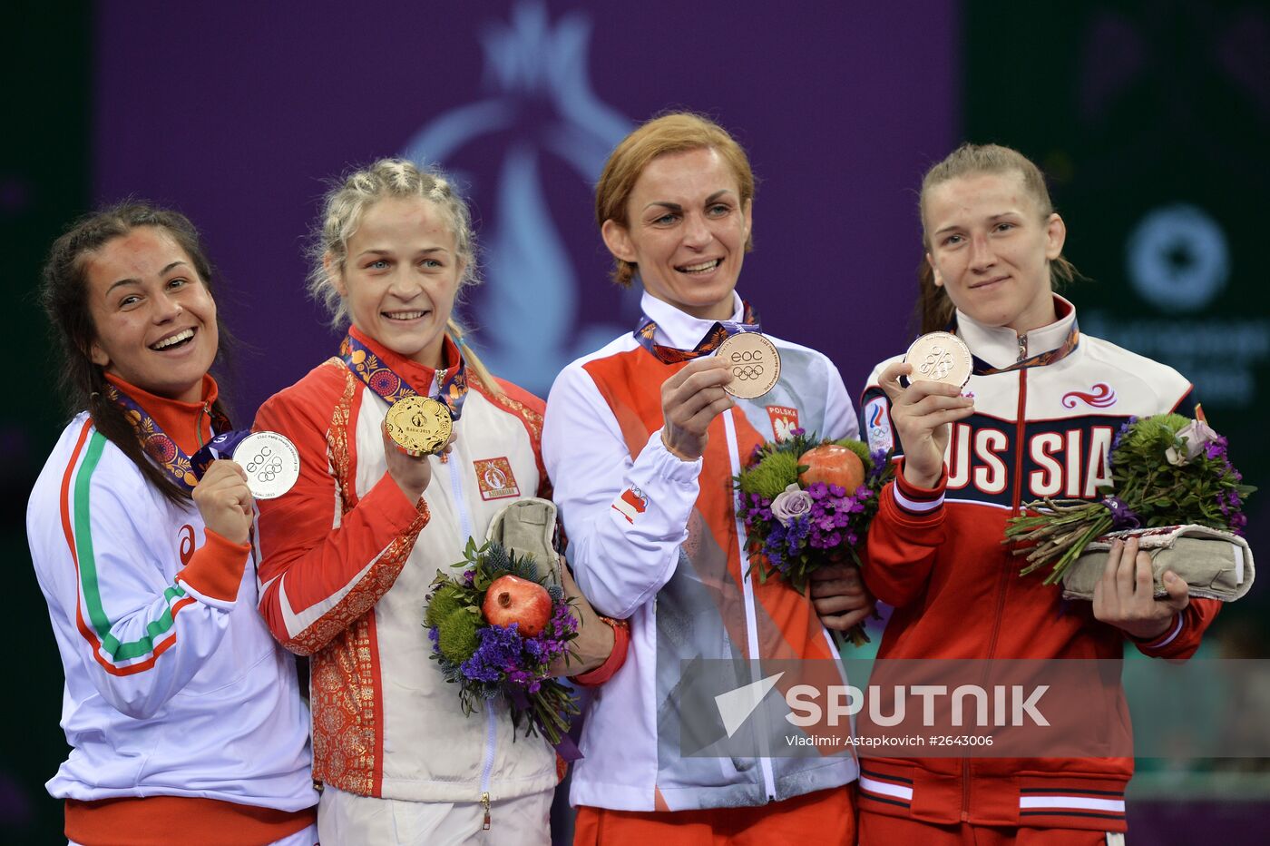 The 1st European Games. Women's Freestyle Wrestling. Day 1