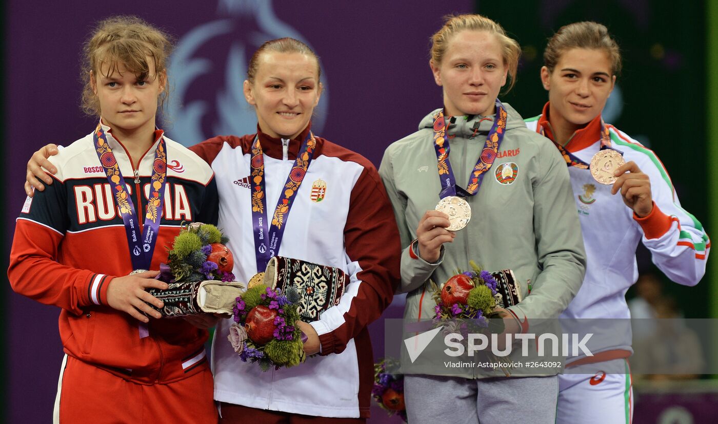 The 1st European Games. Women's Freestyle Wrestling. Day 1