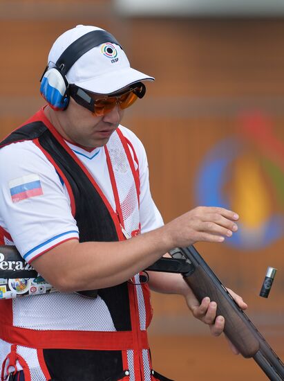 The 1st European Games. Shooting sport. Men. Trap