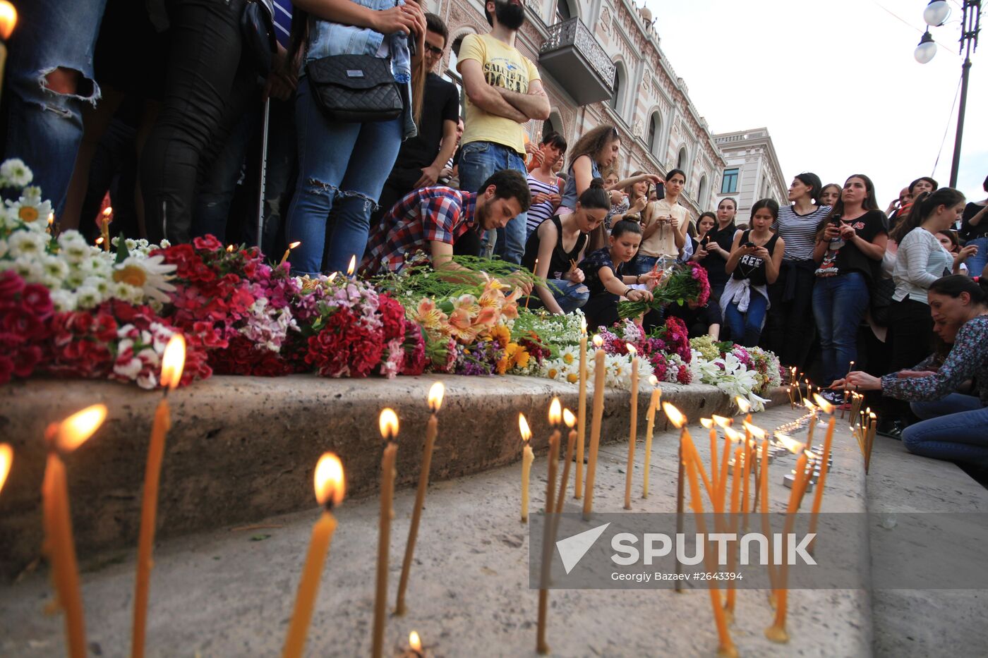 Action in memory of flood victims in Tbilisi