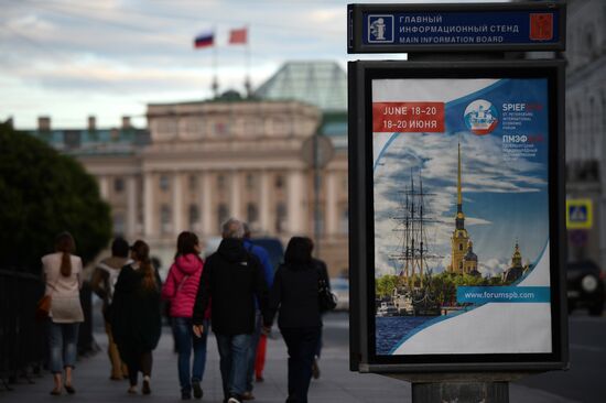 Preparations for opening of St Petersburg International Economic Forum