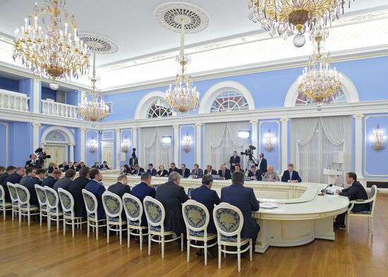 Prime Minister Dmitry Medvedev at Government meeting