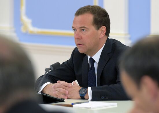 Prime Minister Dmitry Medvedev at Government meeting