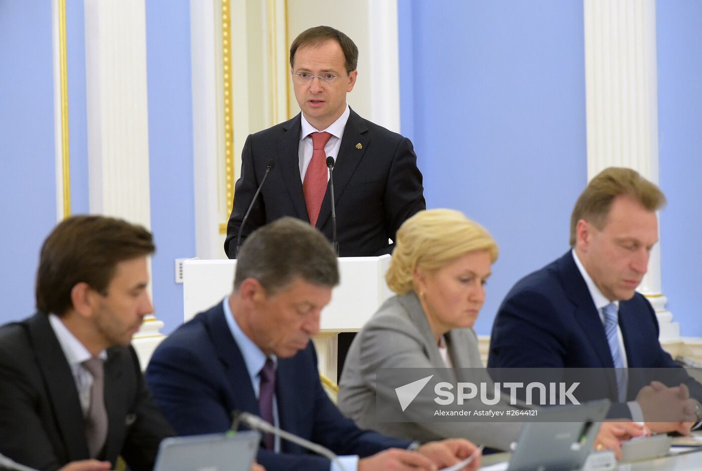 Prime Minister Dmitry Medvedev at Government meeting