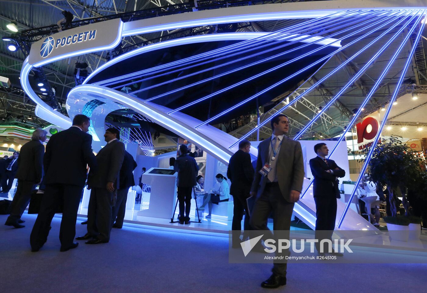 The Russian Grids pavilion at the 2015 St. Petersburg International Economic Forum. Location: Russia, St. Petersburg. Author: Alexandr Demyanchuk/Sputnik. 2015 St. Petersburg International Economic Forum (SPIEF). Day One
