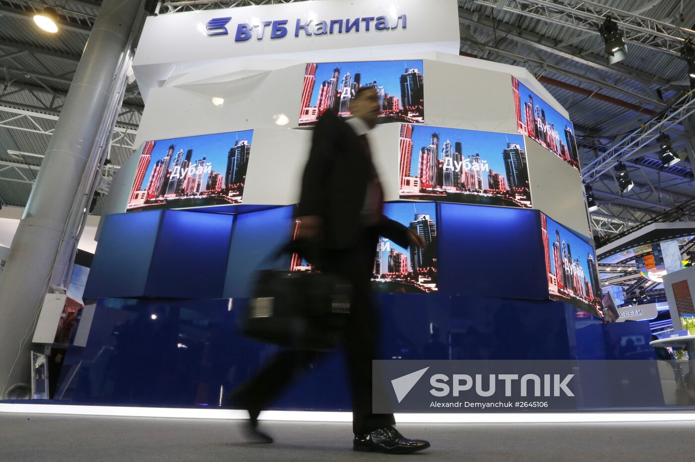 The VTB Capital pavilion at the 2015 St. Petersburg International Economic Forum. Location: Russia, St. Petersburg. Author: Alexandr Demyanchuk/Sputnik. 2015 St. Petersburg International Economic Forum (SPIEF). Day One