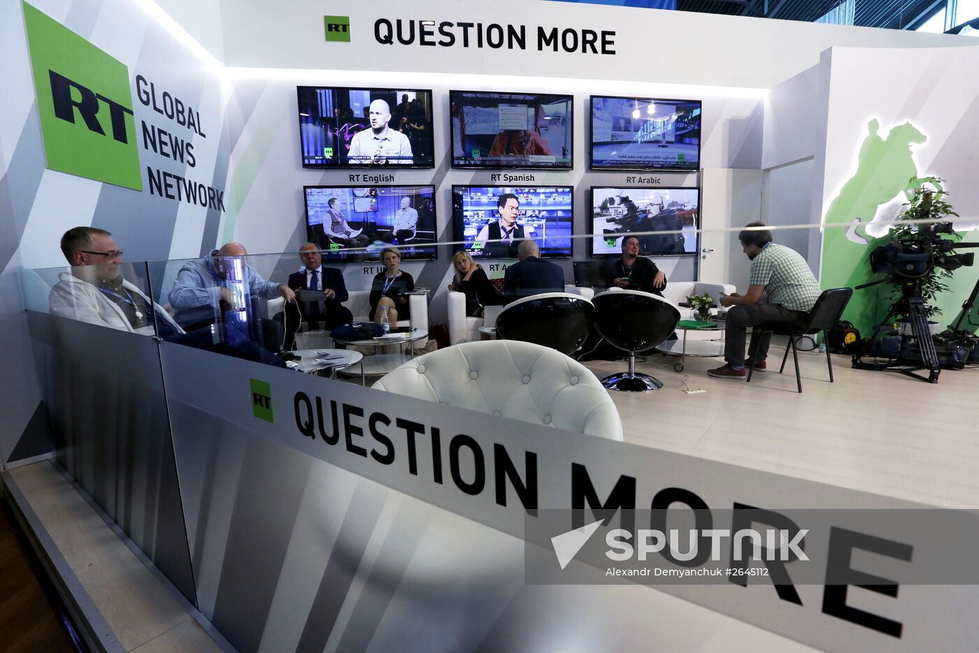 RT pavilion at the 19th St. Petersburg International Economic Forum. Location: Russia, St. Petersburg. Author: Alexandr Demyanchuk/Sputnik. 2015 St. Petersburg International Economic Forum (SPIEF). Day One