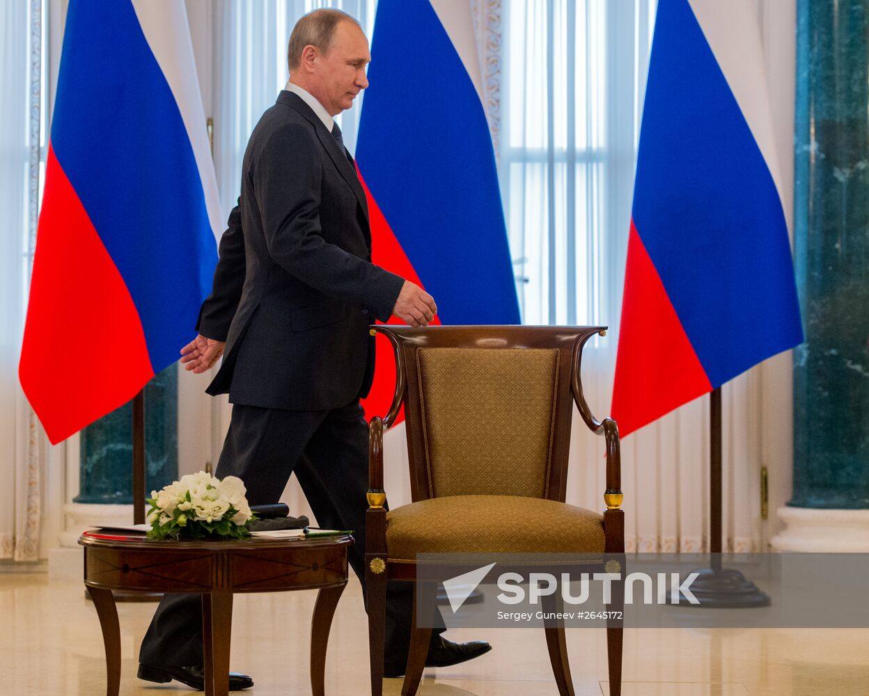 Russian President Vladimir Putin's working trip to St. Petersburg