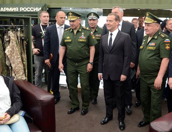 Prime Minister Medvedev visits ARMY 2015 International military technical forum