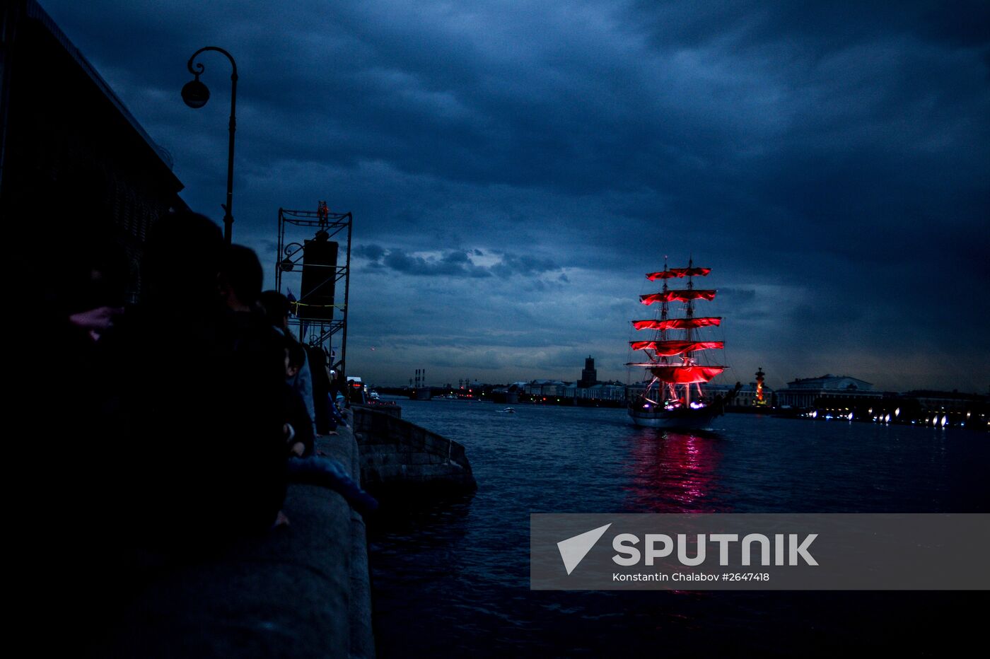 rehearsal of "Scarlet Sails" school-leavers' night show in St. Petersburg