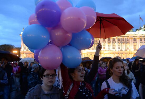 Scarlet Sails school-leavers' festival in St. Petersburg during SPEIF 2015