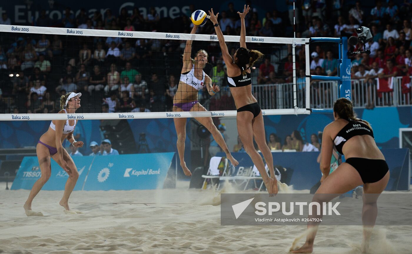 1st European Games. Beach Volleyball. Austria vs. Switzerland