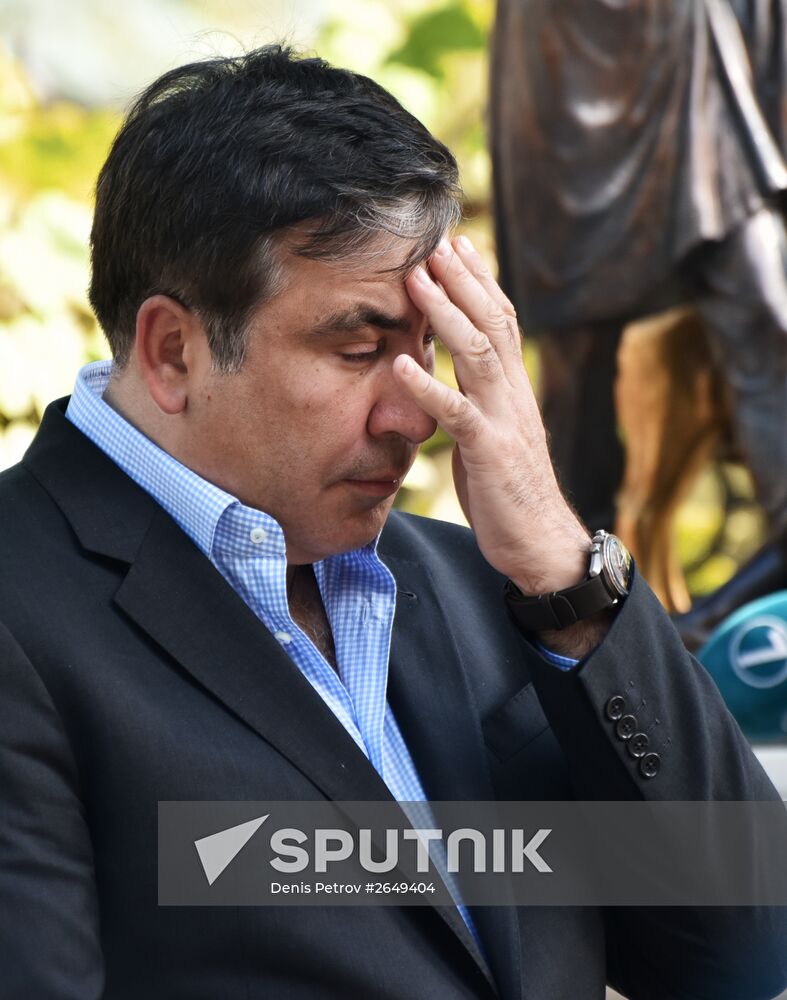 Odessa Region Governor Mikheil Saakashvili meets with public
