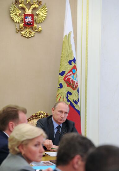 Russian President Vladimir Putin chairs meeting with Government members